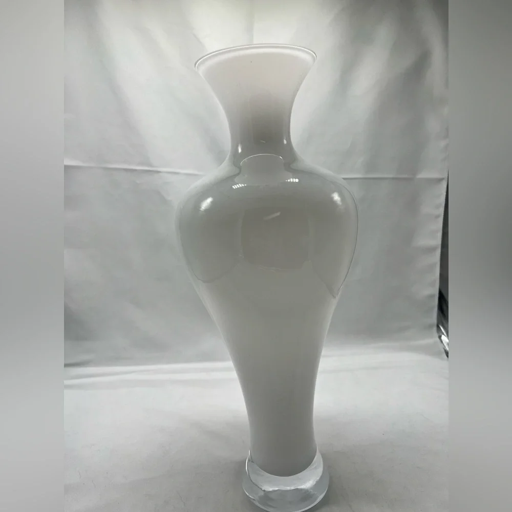 Elegant White Glass Vase